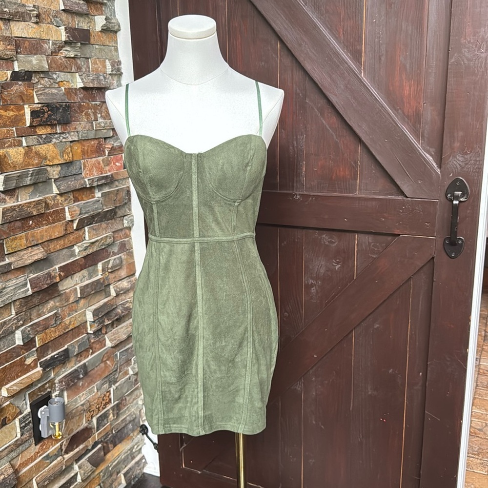 Windsor small green suede dress